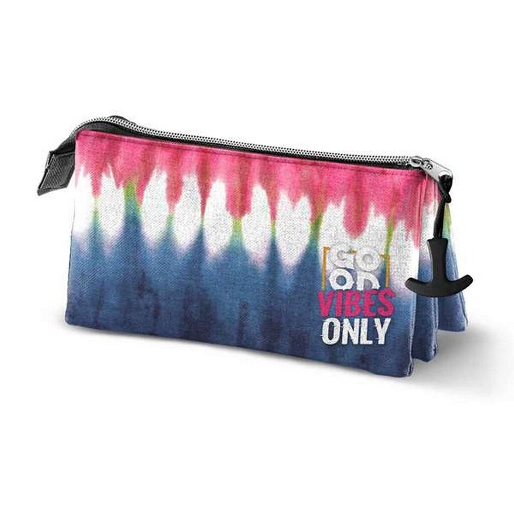 Kolme tõmblukuga pliiatsikarp Karactermania Eco Omp! Good Vibes Only Tie Dye Denim (23 x 11 x 10 cm) цена и информация | Pinalid | kaup24.ee