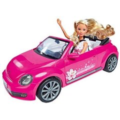 Nukk Steffi Love Cabriolet New Beetle 45 cm Auto Roosa hind ja info | Tüdrukute mänguasjad | kaup24.ee