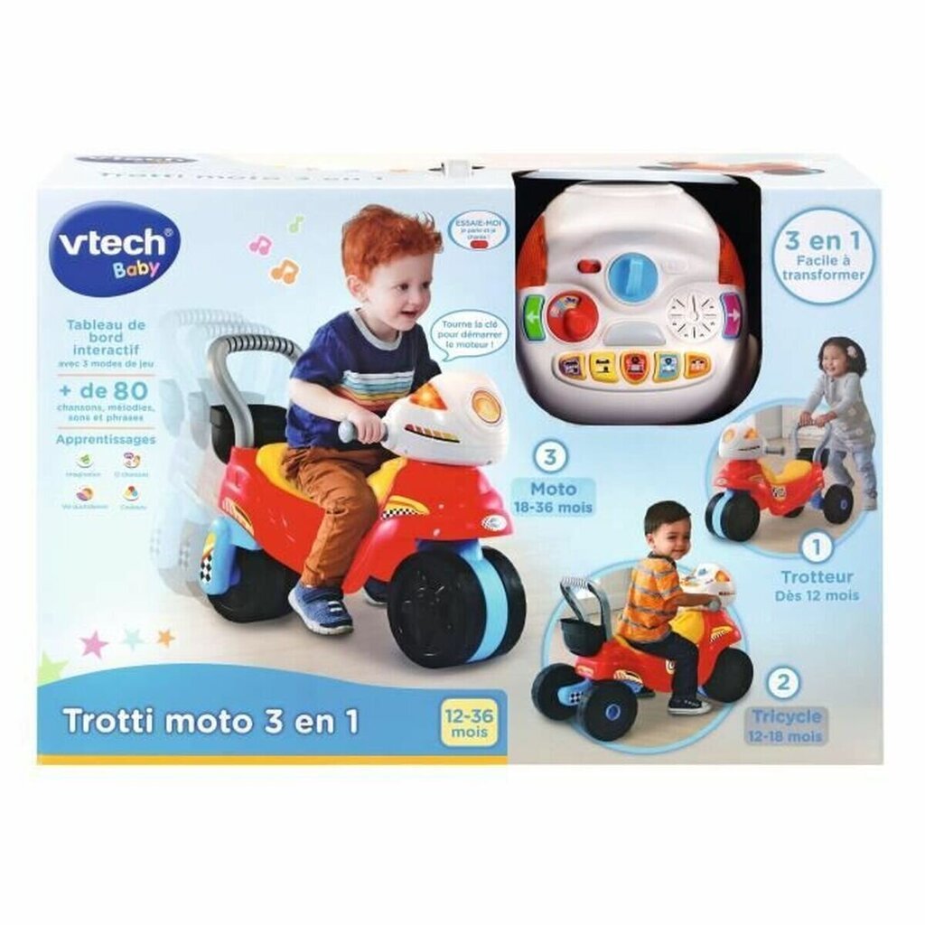 Kolmerattaline Vtech Baby Trotti Moto 3 in 1, erinevad värvid hind ja info | Kolmerattalised jalgrattad | kaup24.ee