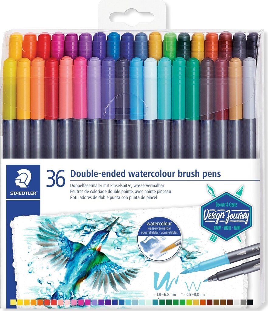 Viltpliiatsite komplekt Staedtler 3001 Design Journey Brush Kahe otsaga цена и информация | Kunstitarbed, voolimise tarvikud | kaup24.ee