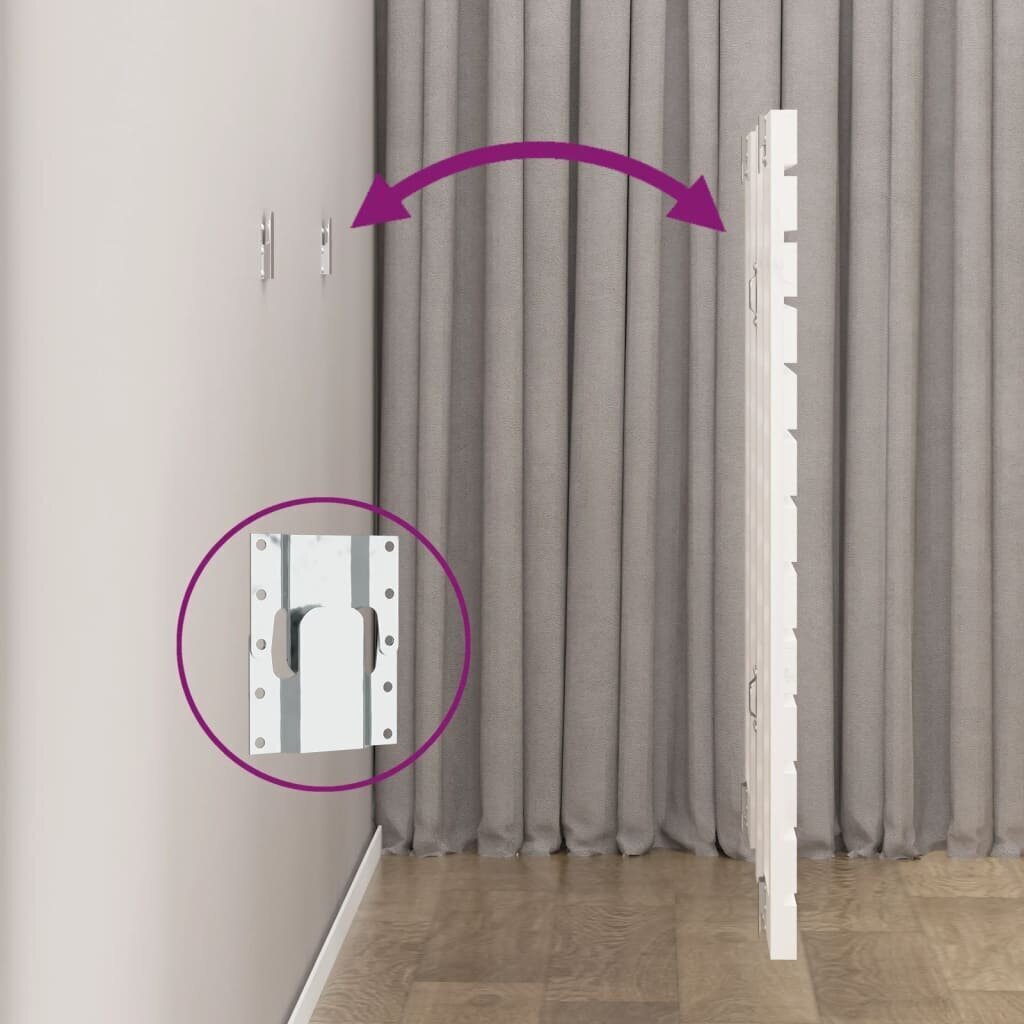 vidaXL seinale kinnitatav voodipeats, valge, 166x3x91,5 cm, männipuit hind ja info | Voodid | kaup24.ee