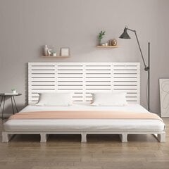 vidaXL seinale kinnitatav voodipeats, valge, 156x3x91,5 cm, männipuit hind ja info | Voodid | kaup24.ee