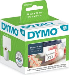 Рулон этикеток Dymo S0722440 54 x 70 mm LabelWriter™ Белый (6 штук) цена и информация | Смягчает воду и защищает Вашу посудомоечную машину от извести. | kaup24.ee