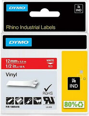 Dymo Laminated Tape for Labelling Machines Rhino Dymo ID1-12 12 x 5,5 mm Red White Stick Self-adhesives (5 Units) цена и информация | Канцелярские товары | kaup24.ee