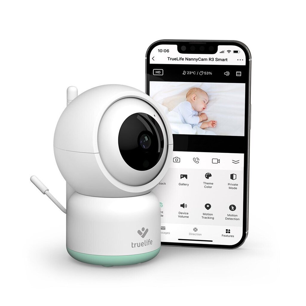 Mobiilne lapsehoidja TrueLife NannyCam R3 Smart TLNCR3S цена и информация | Beebimonitorid | kaup24.ee