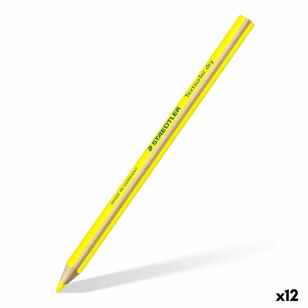 Fluorestseeruv Marker Staedtler Textsurfer Dry Kollane 12 Ühikut цена и информация | Kirjutusvahendid | kaup24.ee