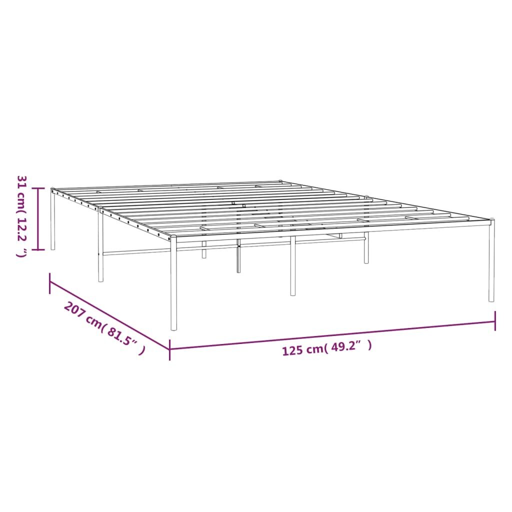 vidaXL metallist voodiraam, valge, 120 x 200 cm hind ja info | Voodid | kaup24.ee