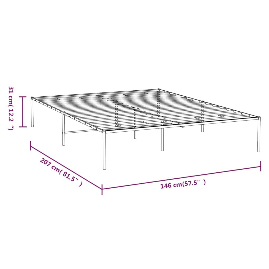 vidaXL metallist voodiraam, valge, 140x200 cm цена и информация | Voodid | kaup24.ee