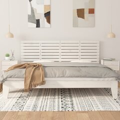 vidaXL seinale kinnitatav voodipeats, valge, 206x3x63 cm, männipuit цена и информация | Кровати | kaup24.ee