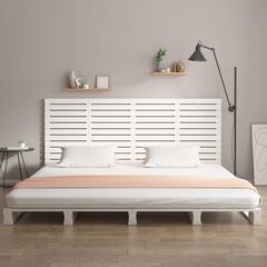 vidaXL seinale kinnitatav voodipeats, valge, 206x3x91,5 cm, männipuit hind ja info | Voodid | kaup24.ee