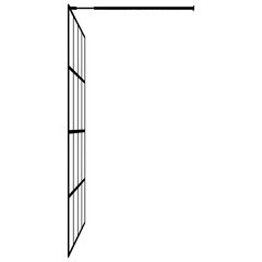 vidaXL dušinurga sein riiuliga, must, 90x195 cm, ESG-klaas/alumiinium hind ja info | Dušikabiinide uksed ja seinad | kaup24.ee