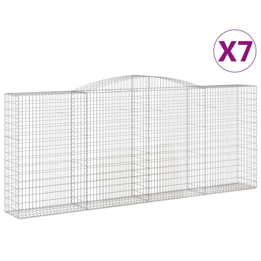 vidaXL kaarekujulised gabioonkorvid 7 tk, 400x50x160/180 cm, raud цена и информация | Aiad ja tarvikud | kaup24.ee