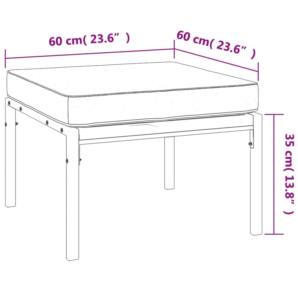 vidaXL aia jalapingid liivakarva patjadega, 2 tk, 60x60x35 cm, teras цена и информация | Aiatoolid | kaup24.ee