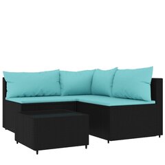 Садовый набор мебели с подушками, 6 частей, чёрный цена и информация | Садовые стулья, кресла, пуфы | kaup24.ee