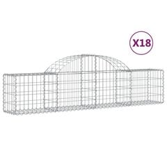 vidaXL kaarekujulised gabioonkorvid 18 tk, 200x30x40/60 cm, raud цена и информация | Заборы и принадлежности к ним | kaup24.ee