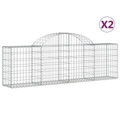 vidaXL kaarekujulised gabioonkorvid 2 tk, 200x30x60/80 cm, raud цена и информация | Заборы и принадлежности к ним | kaup24.ee