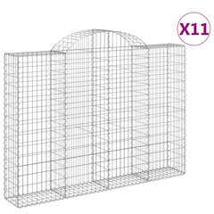 vidaXL kaarekujulised gabioonkorvid 11 tk, 200x30x140/160 cm, raud hind ja info | Aiad ja tarvikud | kaup24.ee