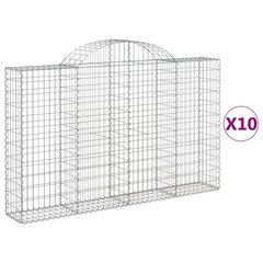 vidaXL kaarekujulised gabioonkorvid 10 tk, 200x30x120/140 cm, raud hind ja info | Aiad ja tarvikud | kaup24.ee