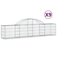 vidaXL kaarekujulised gabioonkorvid 9 tk, 200x30x40/60 cm, raud цена и информация | Заборы и принадлежности к ним | kaup24.ee