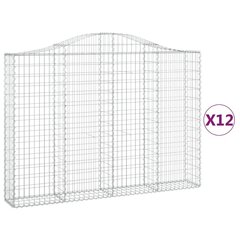 vidaXL kaarekujulised gabioonkorvid 12 tk, 200x30x140/160 cm, raud hind ja info | Aiad ja tarvikud | kaup24.ee