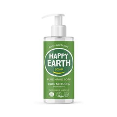 Happy Earth 100% looduslik antibakteriaalne seep värskendava kurgi ja matchaga, 300 ml hind ja info | Seebid | kaup24.ee