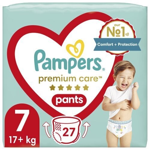 Pampers Premium Care Püksmähkmed, Suurus 7, 27 Mähet, 17kg+ цена и информация | Mähkmed | kaup24.ee