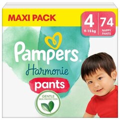 Подгузники-трусики PAMPERS Harmonie Pants Maxi Pack, размер 4, 9-15 кг, 74 шт. цена и информация | Подгузники | kaup24.ee