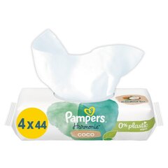 Pampers Harmonie Coco Niisked Beebisalvrätid, 4 Pakki, 176 Niisket Salvrätikut цена и информация | Влажные салфетки | kaup24.ee