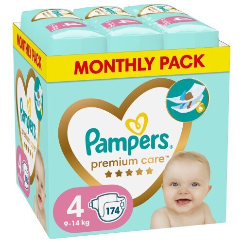Mähkmed Pampers Premium Care Monthly Pack, suurus 4, 9-14 kg, 174 tk цена и информация | Mähkmed | kaup24.ee