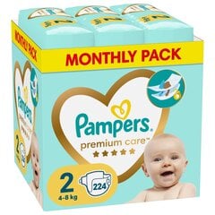 Подгузники Pampers Premium Care 2 (4-8 кг), 224 шт. цена и информация | Подгузники | kaup24.ee