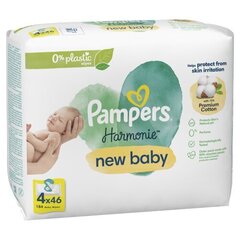 Pampers Niisked Salvrätikud Harmonie New Baby, 4 Pakki, 184 Salvrätikut hind ja info | Niisked salvrätikud | kaup24.ee