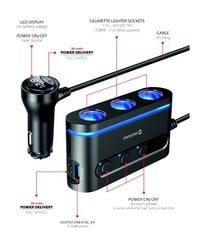 Swissten Car charger 2x USB-C PD / 1x USB-A QA 3.0 / 3x CL цена и информация | Зарядные устройства для телефонов | kaup24.ee