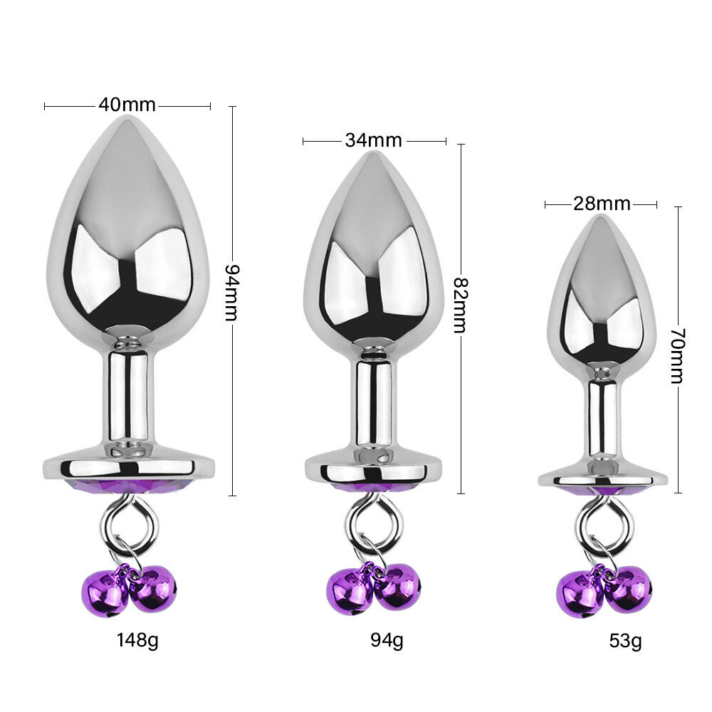 Набор анальных пробок (3 шт.) с колокольчиками и поводком цена | kaup24.ee