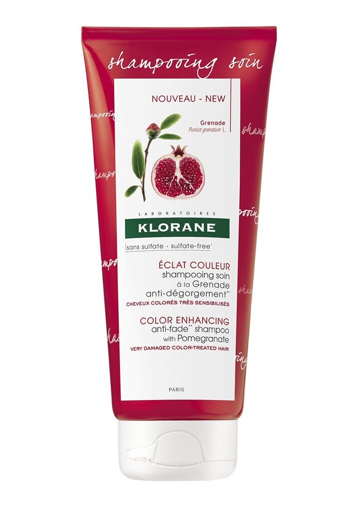 Intensiivse värvikaitsega šampoon värvitud juustele granaatõunaga Klorane 200 ml hind ja info | Šampoonid | kaup24.ee