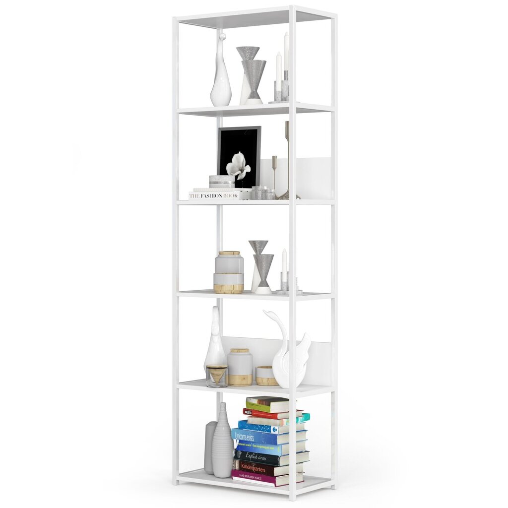 Metallist loft stiilis riiul 60 cm - valge-valge - 6 riiulit цена и информация | Riiulid | kaup24.ee