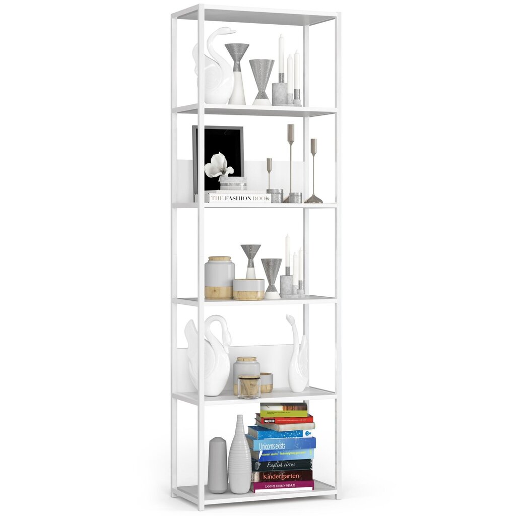 Metallist loft stiilis riiul 60 cm - valge-valge - 6 riiulit цена и информация | Riiulid | kaup24.ee