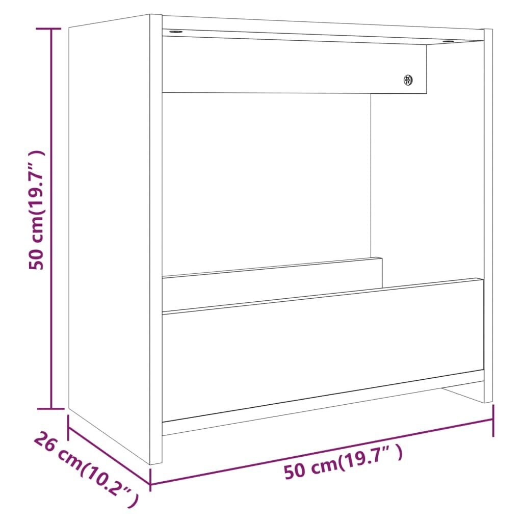 vidaXL lisalaud, suitsutatud tamm, 50 x 26 x 50 cm, tehispuit цена и информация | Diivanilauad | kaup24.ee