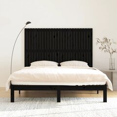 vidaXL seinale kinnitatav voodipeats, must, 166x3x110 cm, männipuit hind ja info | Voodid | kaup24.ee