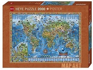 Пазл Heye Map Art Wonderful World, 2000 цена и информация | Пазлы | kaup24.ee