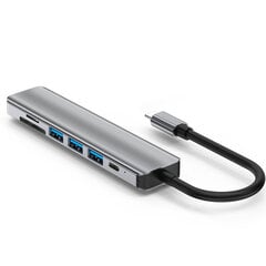 Adapter Splitter Hub7in1 USB-C/HDMI/Micro SD hind ja info | USB jagajad, adapterid | kaup24.ee