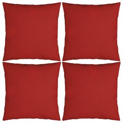 vidaXL dekoratiivpadjad 4 tk, punane, 60x60 cm, kangas hind ja info | Dekoratiivpadjad ja padjakatted | kaup24.ee