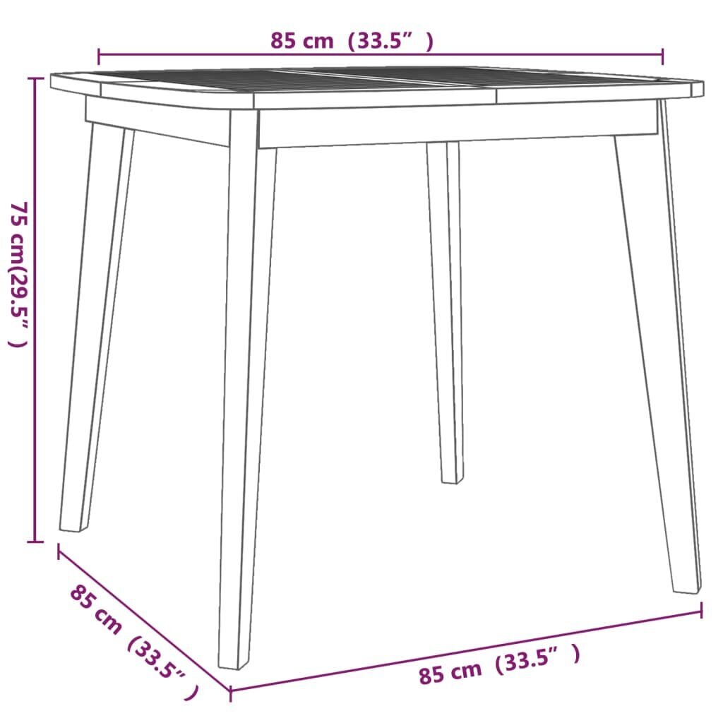 vidaXL aialaud, 85 x 85 x 75 cm, akaatsiapuit hind ja info | Aialauad | kaup24.ee