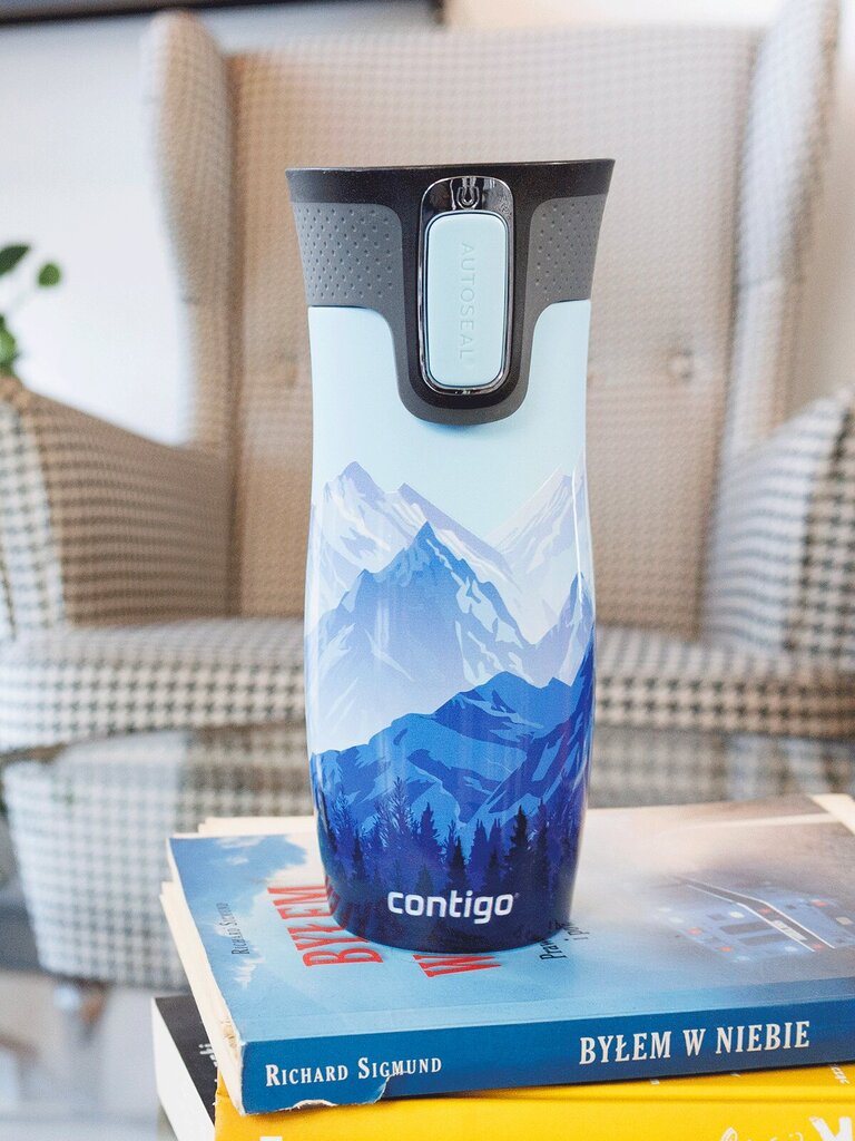 Termokruus, Contigo Byron 470 ml, Helesinine - Mountains at Day цена и информация | Termosed, termostassid | kaup24.ee