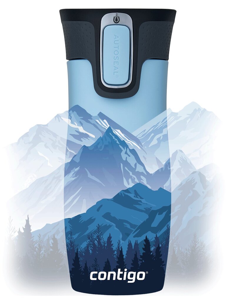 Termokruus, Contigo Byron 470 ml, Helesinine - Mountains at Day цена и информация | Termosed, termostassid | kaup24.ee