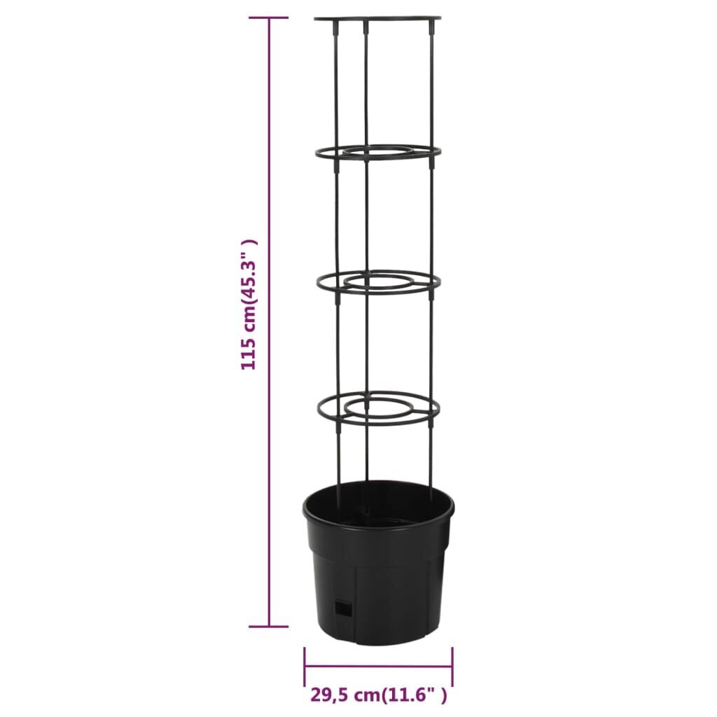 vidaXL tomatitaime kasvupott, antratsiithall, Ø29,5 x 115 cm, PP цена и информация | Dekoratiivsed lillepotid | kaup24.ee