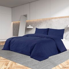 vidaXL voodipesukomplekt, tumesinine, 135x200 cm, kerge, mikrofiiber hind ja info | Voodipesukomplektid | kaup24.ee