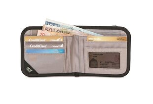 Väike vargusvastane rahakott Pacsafe RFIDsafe V100, Must 37036-UNIW hind ja info | Naiste rahakotid | kaup24.ee