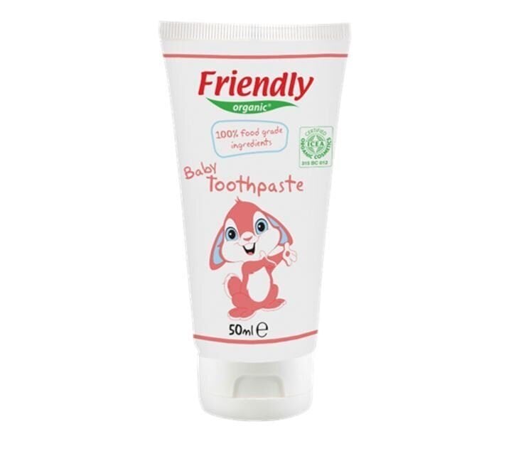 Friendly Organic 100% söödavatest koostisosadest orgaaniline beebide hambapasta, 50 ml hind ja info | Suuhügieen | kaup24.ee