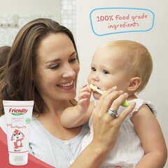 100% съедобная органическая детская зубная паста Friendly Organic, 50 мл цена и информация | Для ухода за зубами | kaup24.ee