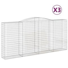 vidaXL kaarekujulised gabioonkorvid 3 tk, 400x50x180/200 cm, raud hind ja info | Aiad ja tarvikud | kaup24.ee